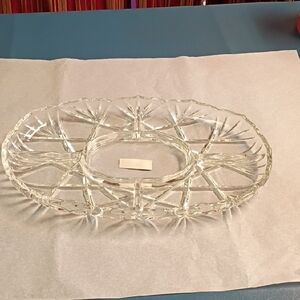 Mikasa Roxborough Chip-and-Dip Dish Crystal Heavy Party Cottagecore